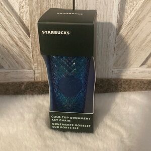 COPY - Starbucks 2022 Christmas Azure Blue Cold Cup Ornament Keychain